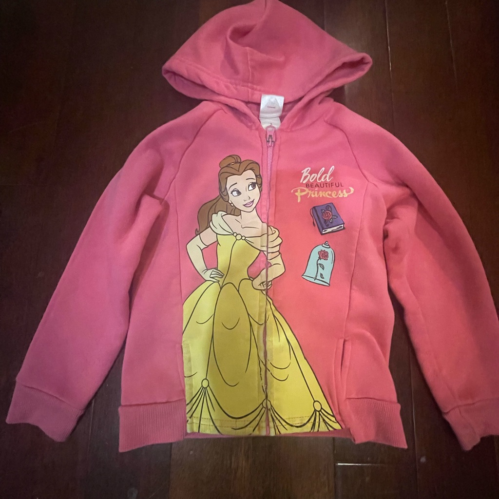 Disney Princess Belle Pink And Yellow Hoodie For Kids